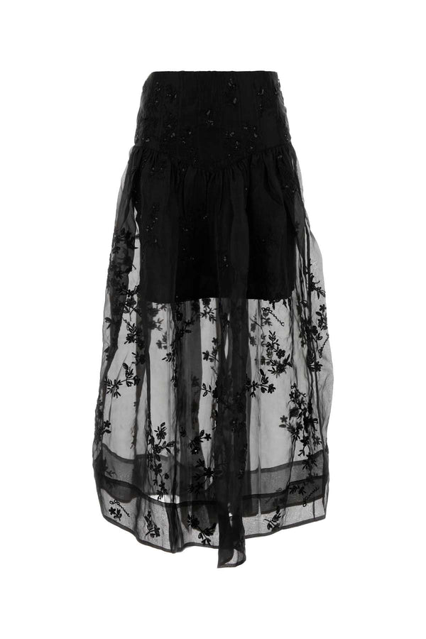 Ganni Exterior: 100% Polyester skirt in black