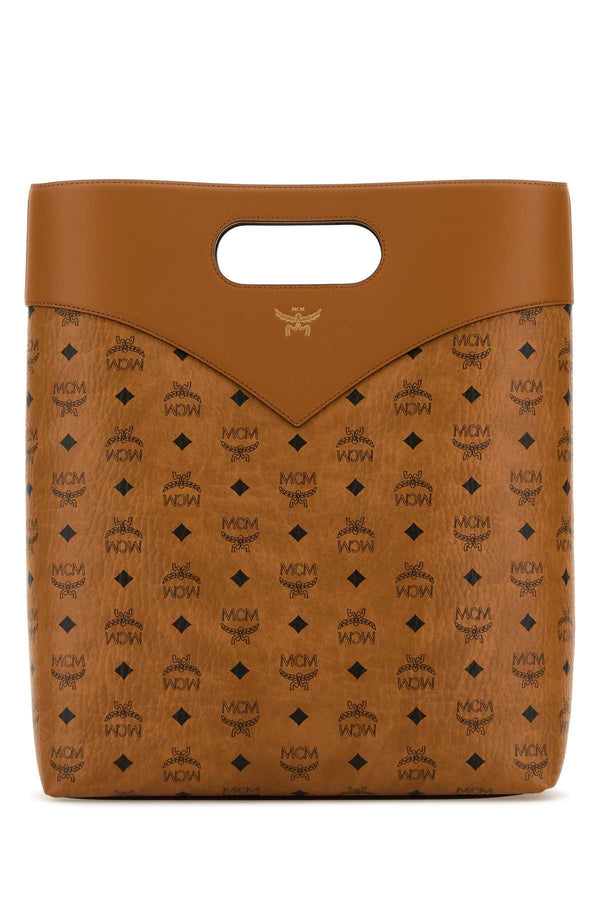 MCM Tote Exterior: 100% Fabric tote bag in cognac