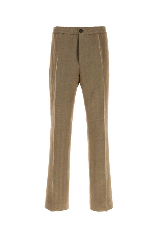 Ferragamo 53% Linen trousers in beige
