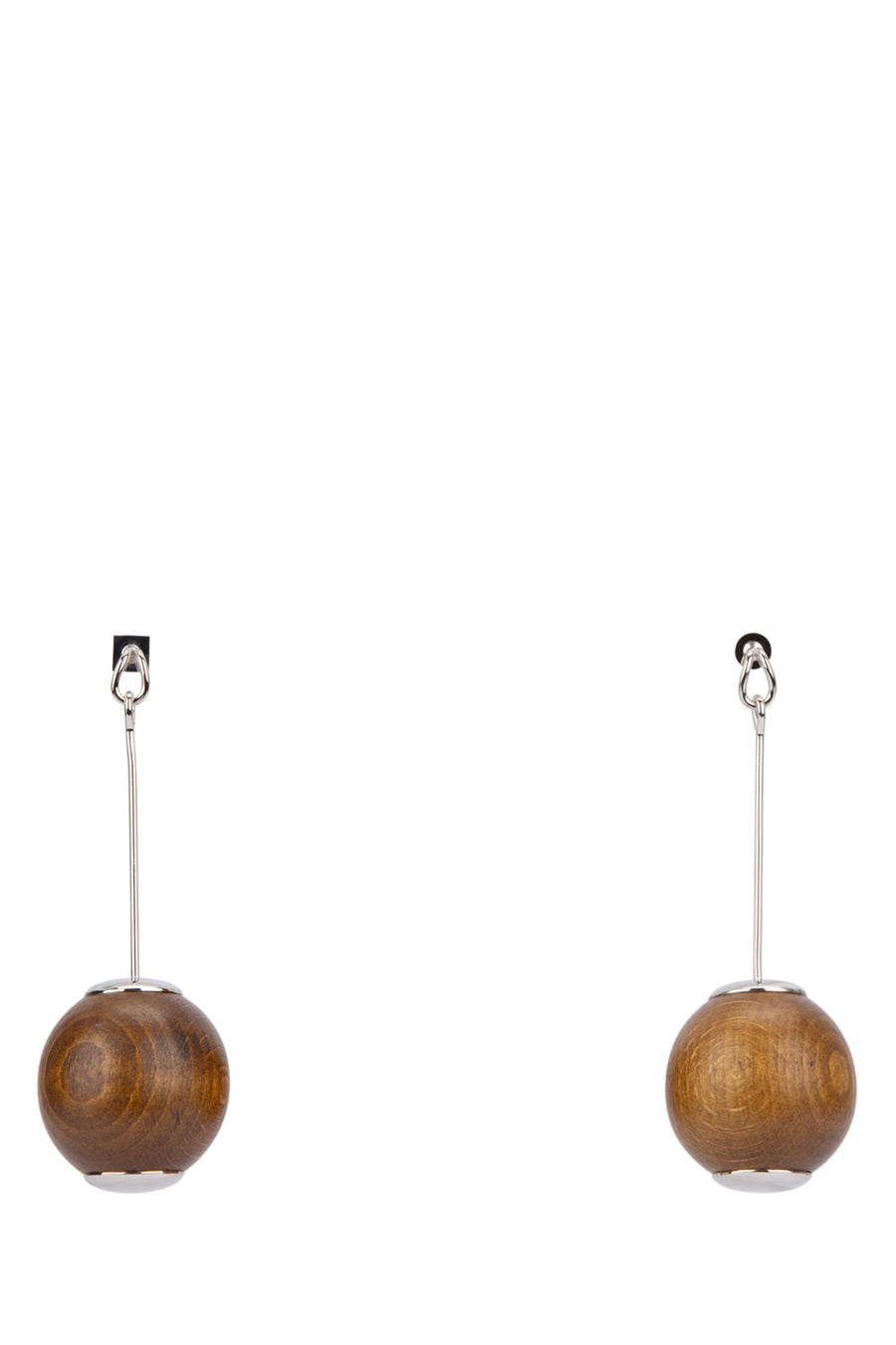 Les Grandes Boucles Nodo Silverbrown Principal:wood Brass Orecchini