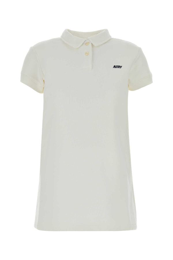 Autry 100% Cotton polo dress in white