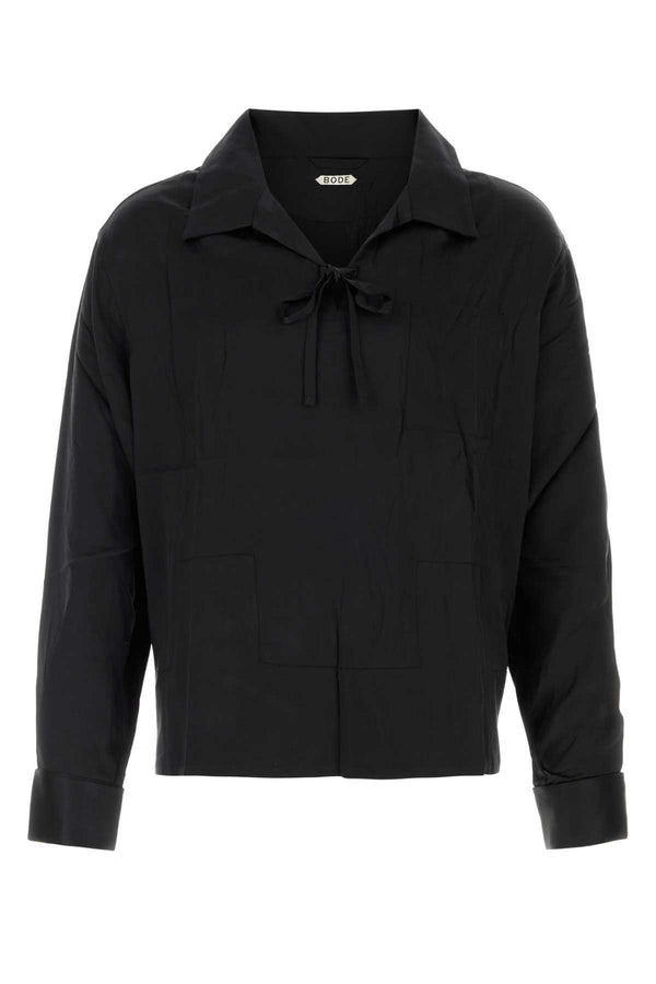 Bode Shirt 100% Silk shirt in black