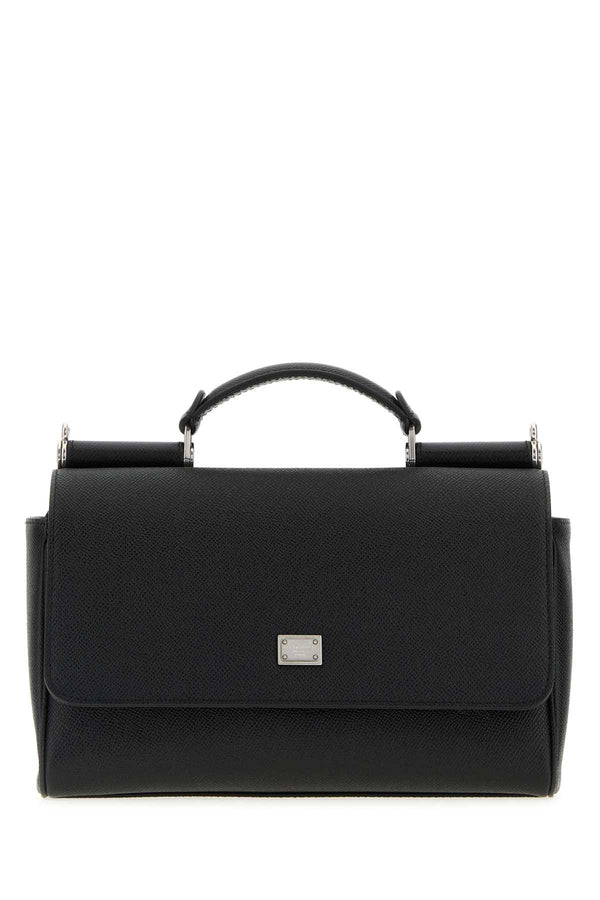 Dolce & Gabbana Exterior: 100% Calf top handle bag in black