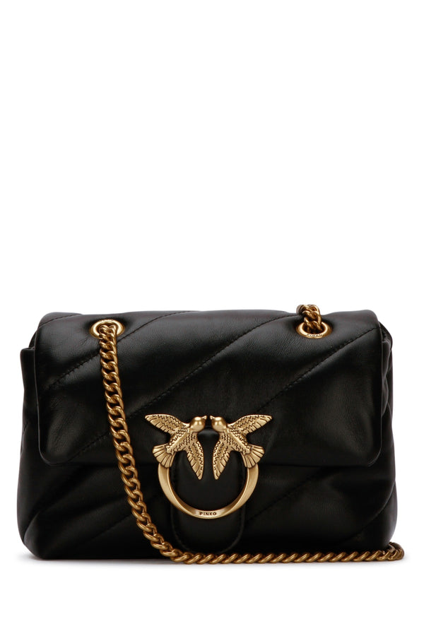 Pinko 100% leather exterior shoulder bag in black