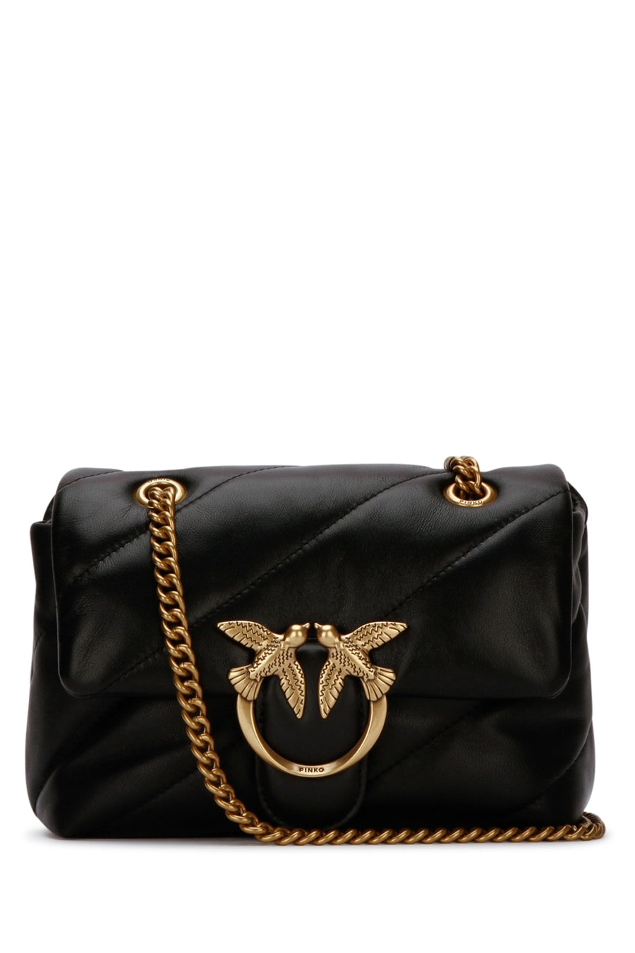 Pinko 100% leather exterior shoulder bag in black