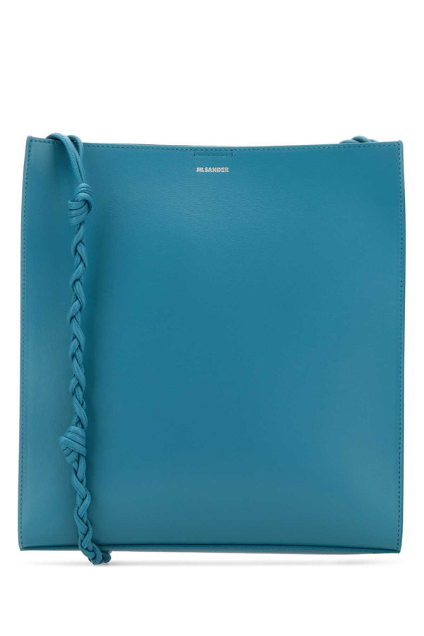 Jil Sander Exterior: 100% Calf. Lining: 100% Nappa leather shoulder bag in blue