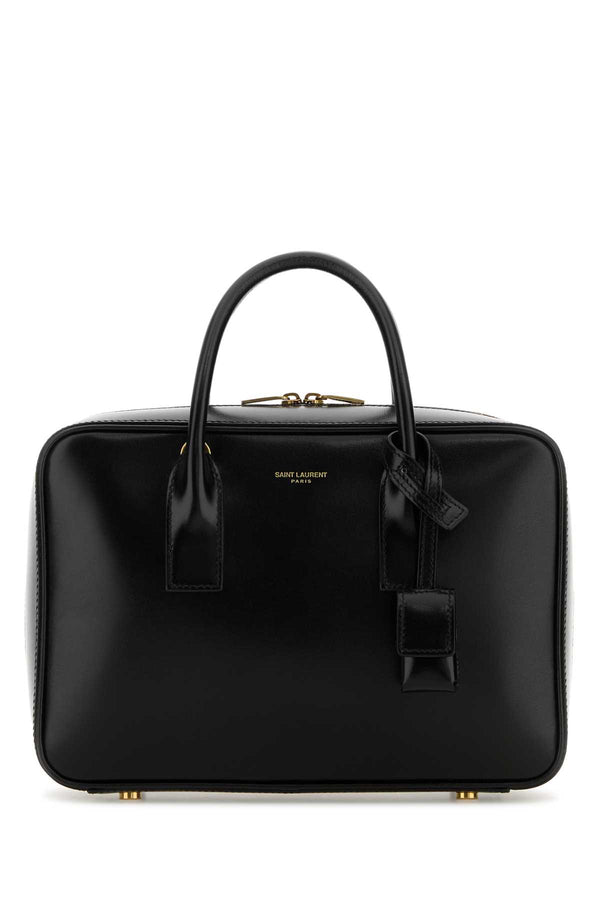 Saint Laurent Baulet Exterior: 100% Lamb leather top handle bag in black