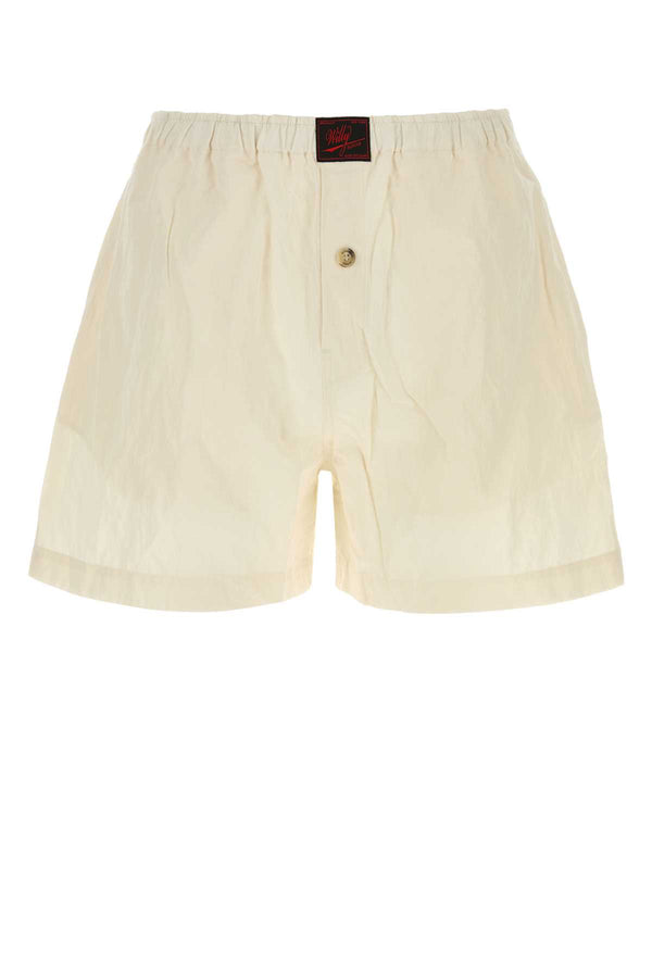 Willy Chavarria Woven 90% Cotton bermuda shorts in ivory