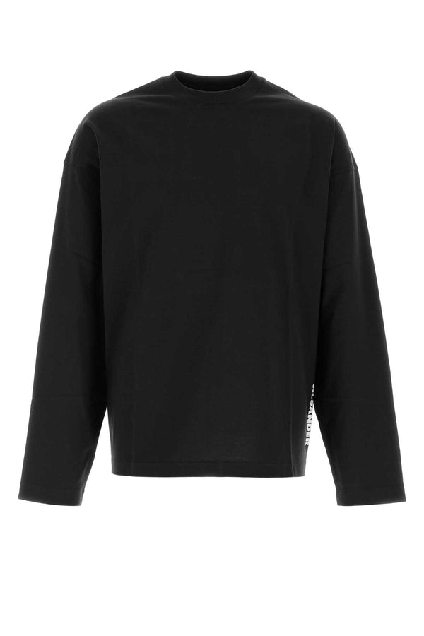 Jil Sander Exterior: 100% Cotton t-shirt in black