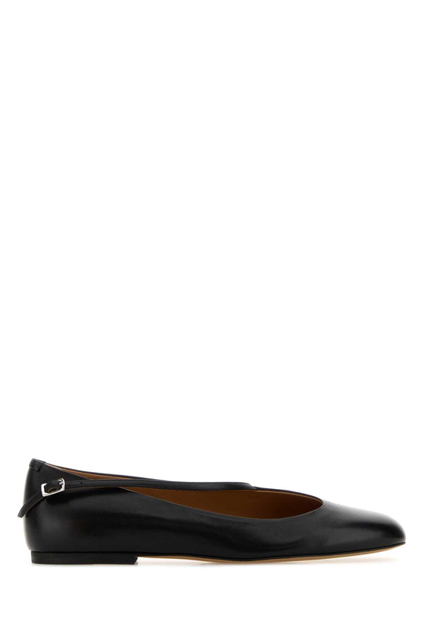 Jil Sander Exterior: 100% Calf; Interior: 100% Leather; Sole: Leather ballet flat in black