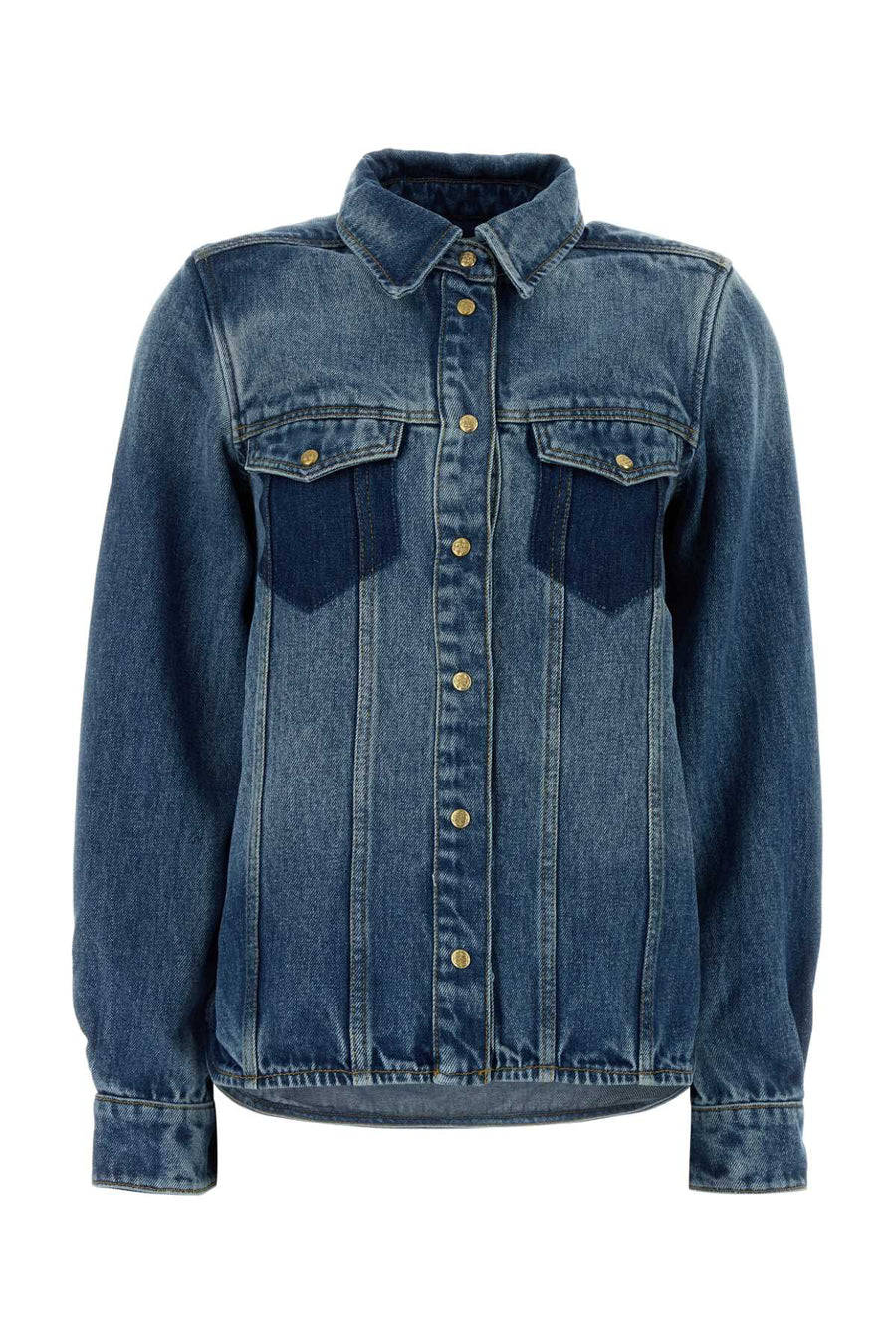Ganni Weight 100% Tencel™ Lyocell denim shirt in blue