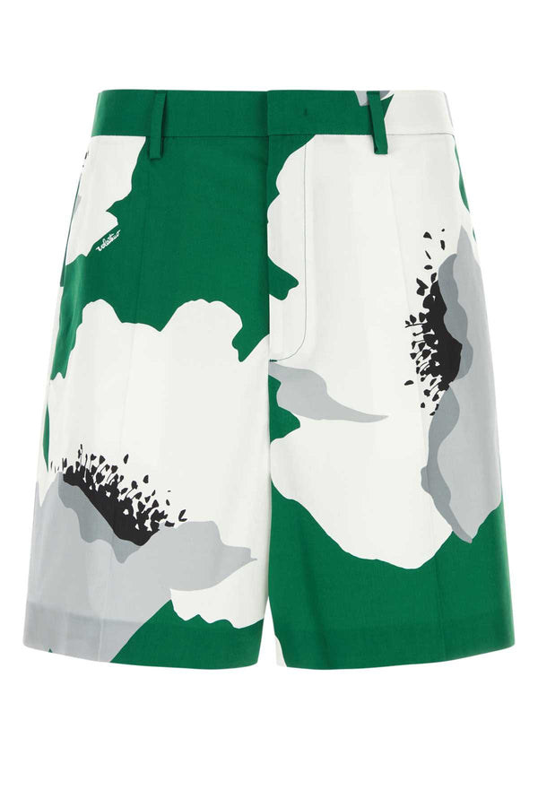 Valentino Garavani 100% Cotton bermuda shorts in green