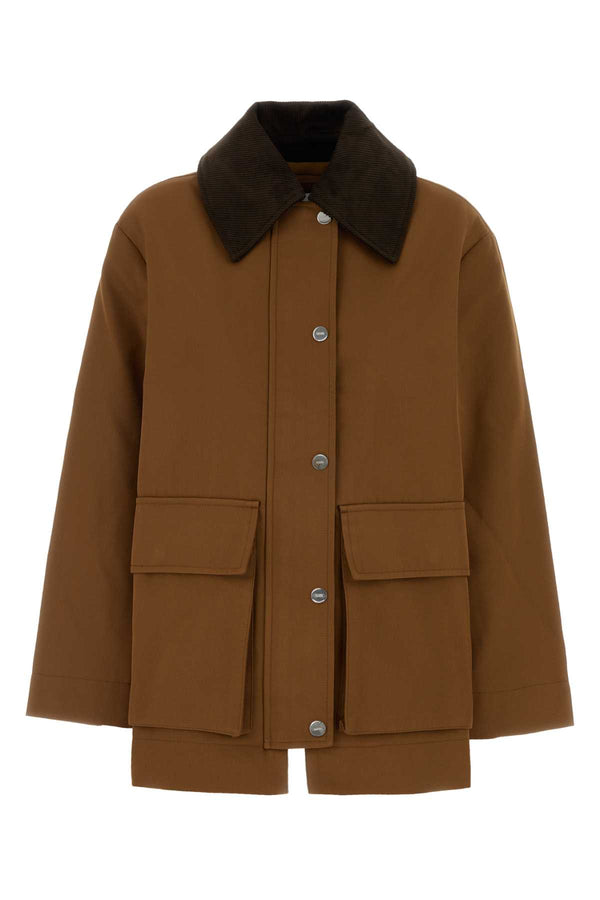 Ganni Twill Exterior: 100% Polyester jacket in brown