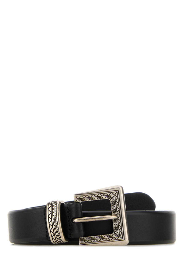 Prada Exterior: 100% Calf; Finishing: Silver metal belt in black