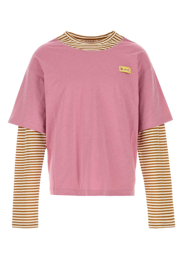 Marni 65% Linen t-shirt in pink