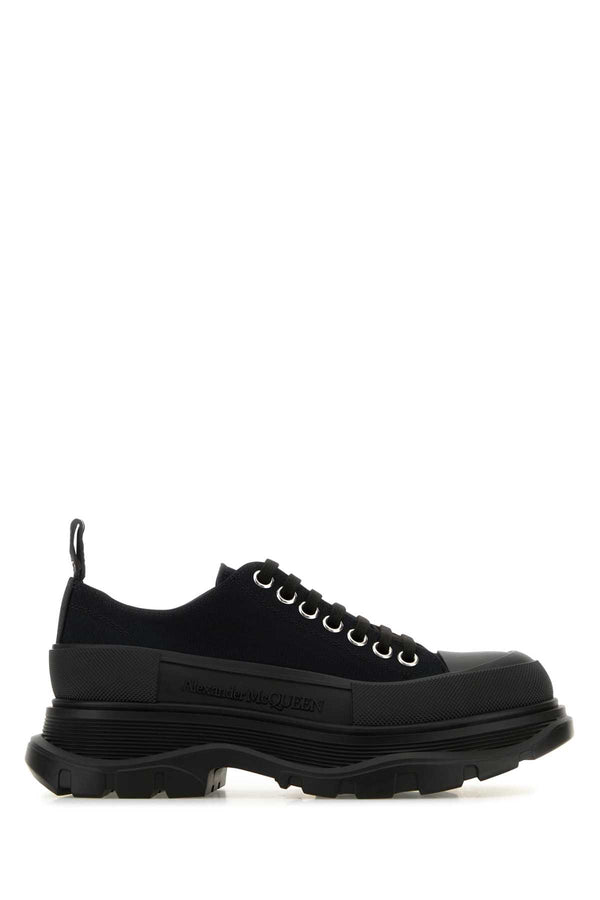 Alexander McQueen Exterior: 100% Fabric; Interior: 100% Leather; Sole: Rubber sneaker in black