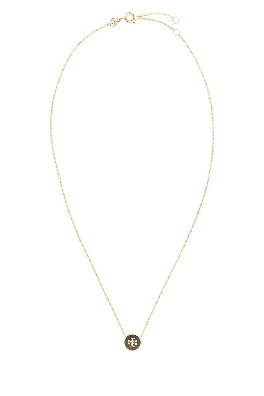 Tory Burch Enamel 100% Brass necklace in black