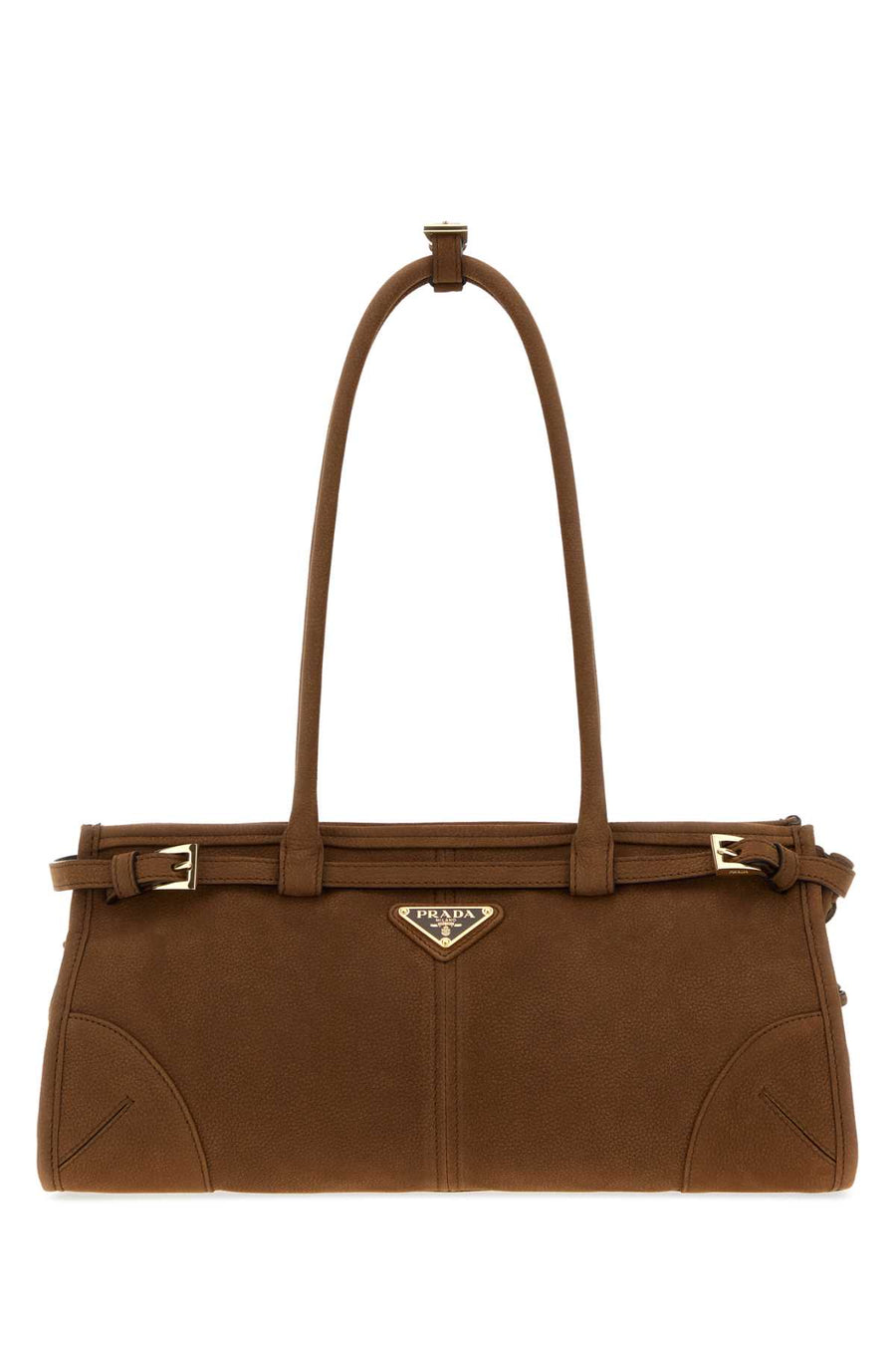 Prada Exterior: 100% Leather; Lining: 100% Fabric; Finishing: Golden metal shoulder bag in brown