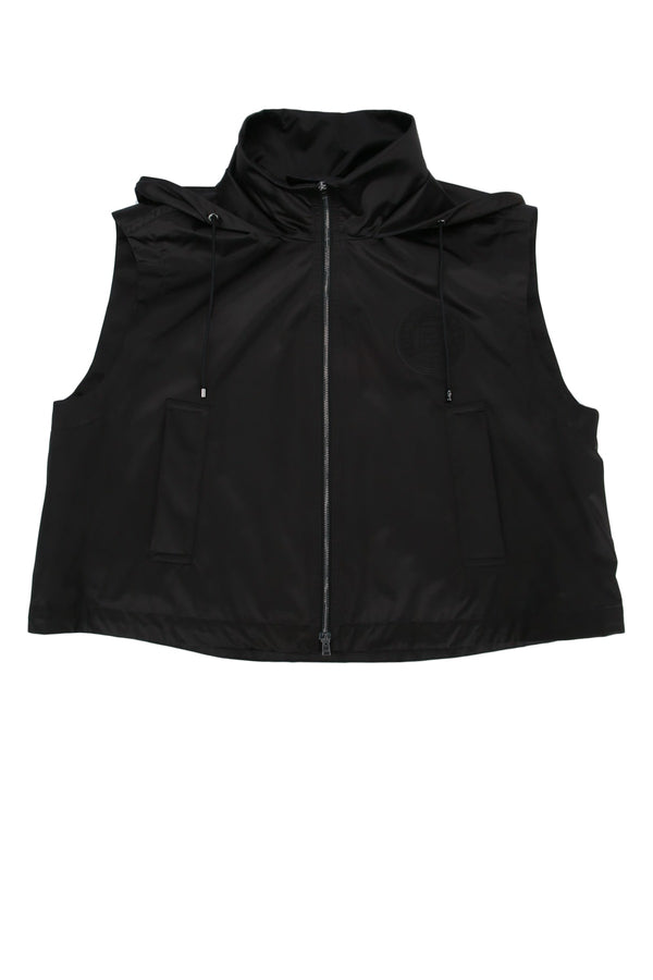 Fendi Hooded 100% Polyamide (Nylon) vest in black