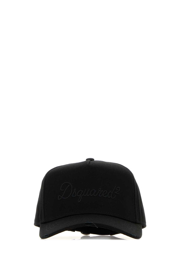 Dsquared2 HAT 100% Cotton baseball cap in black