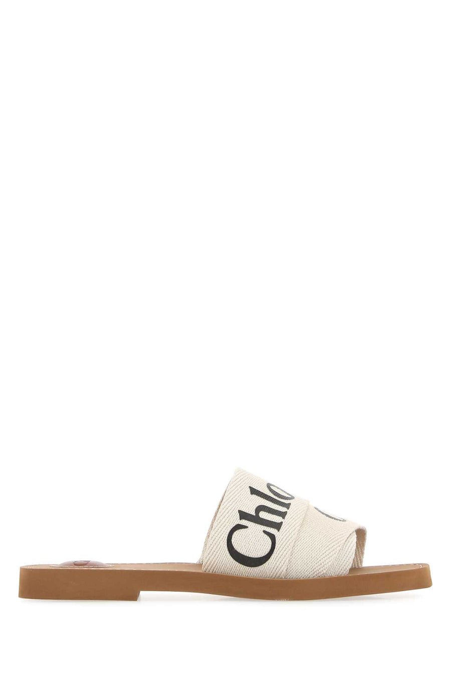 Chloé Upper: 90% linen slippers in white