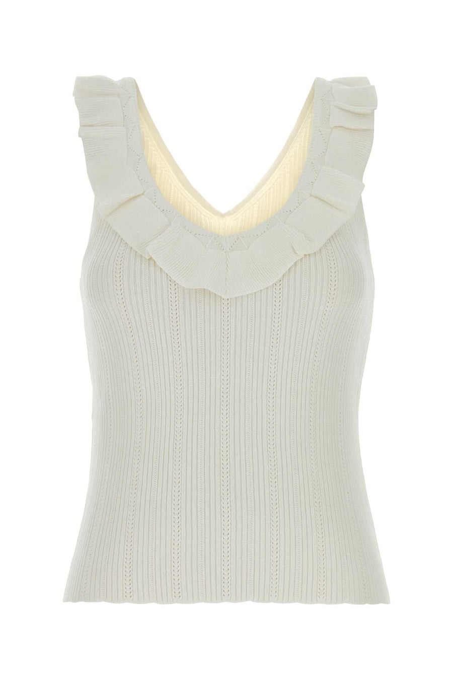 Blumarine 80% Viscose tank top in white