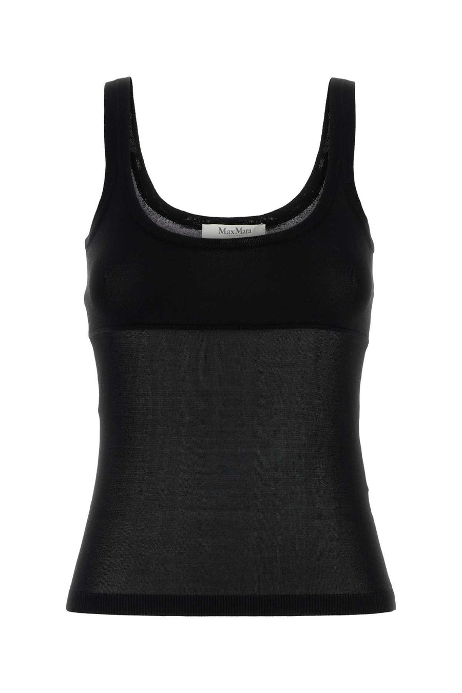 Max Mara 92% Viscose tank top in black