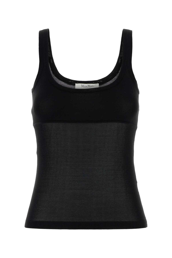 Max Mara 92% Viscose tank top in black