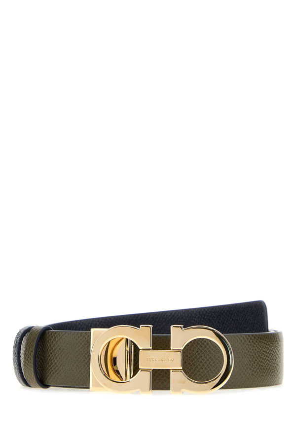Ferragamo Exterior: 100% Calf Finishing: Golden metal belt in green