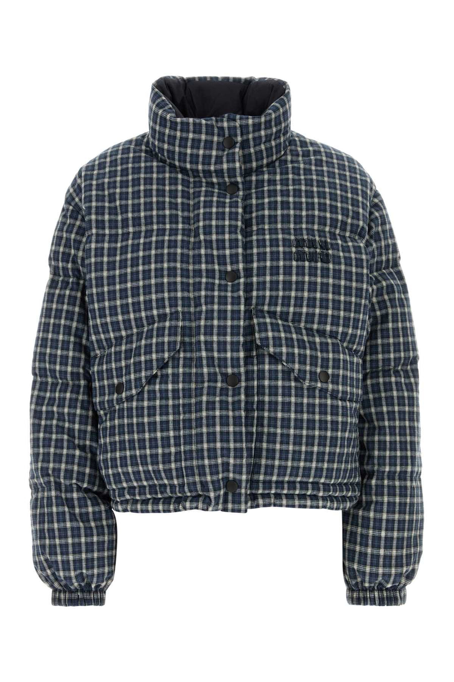 Miu Miu Exterior: 100% Cotton; Lining: 100% Polyester; Padding: 90% Down down jacket in blue