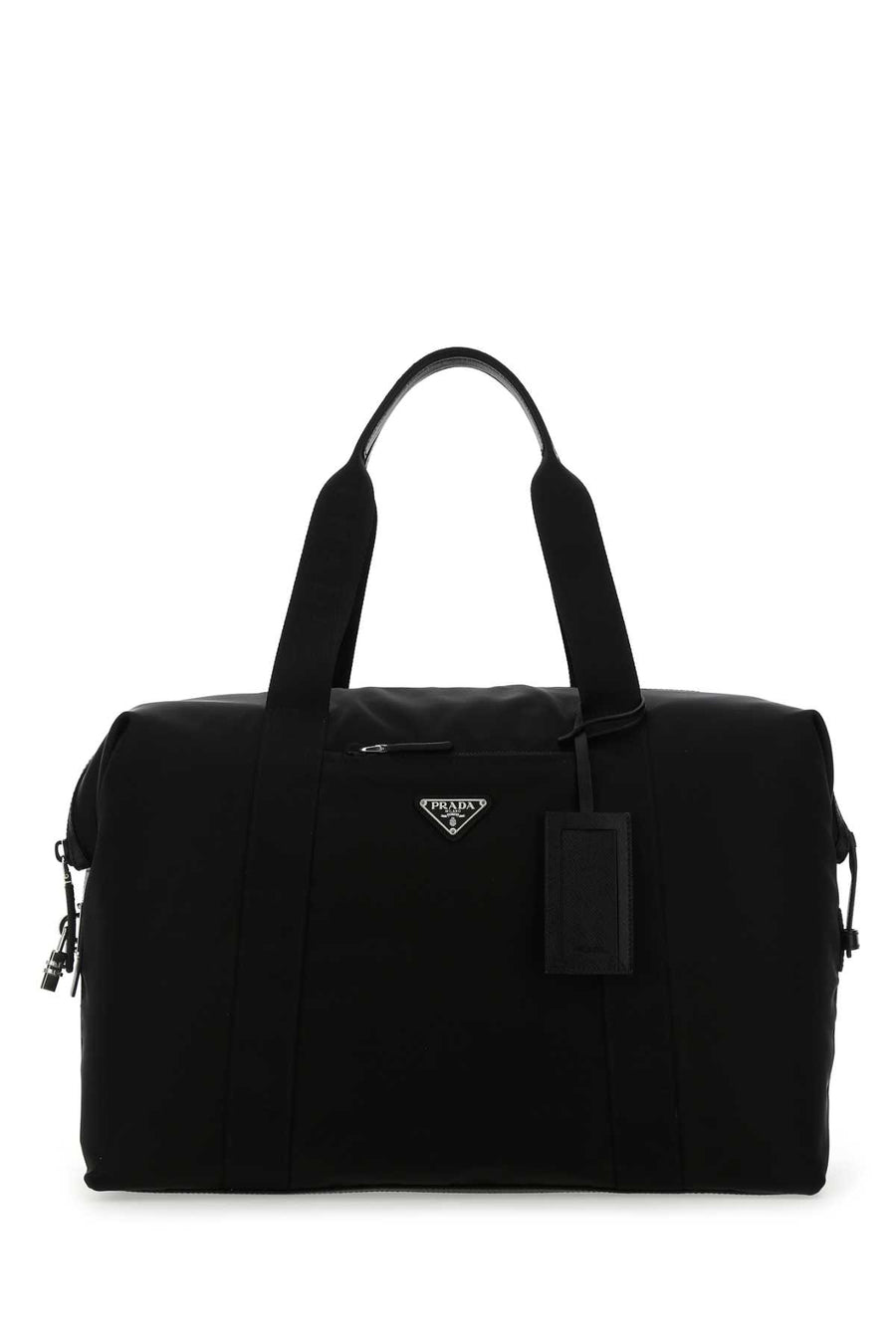 Prada 100% recycled polyamide top handle bag in black