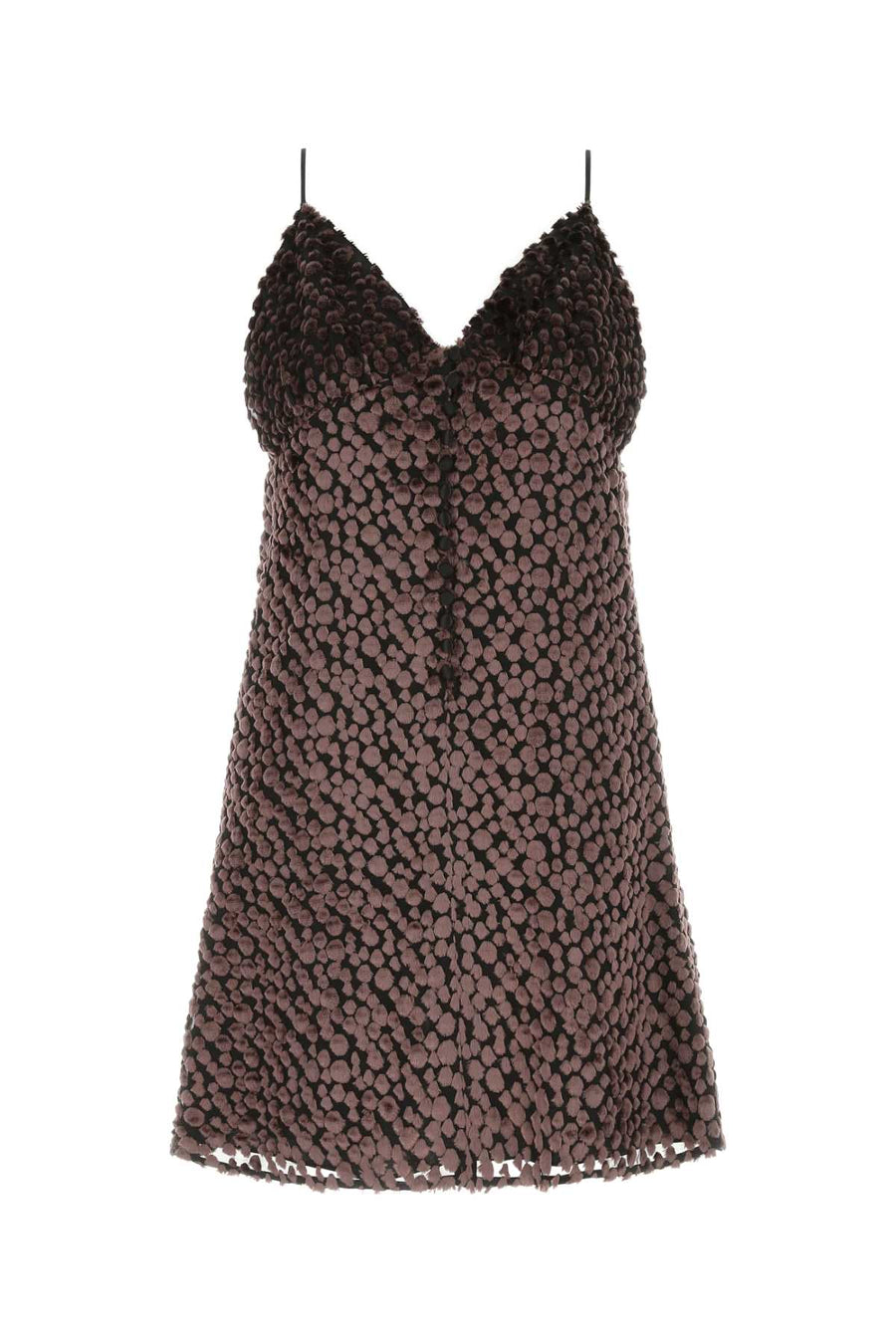 Saint Laurent Exterior: 78% Viscose 22% Silk; Lining: 100% Silk dress in bronze