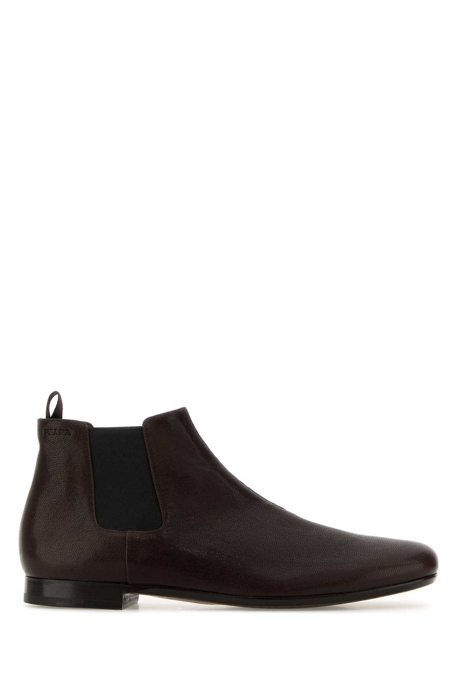 Prada Exterior: 100% Ovine leather; Interior: 100% Leather; Sole: Rubber chelsea boot in brown