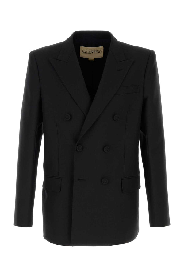 Valentino Garavani Rever Exterior: 55% Polyester 45% Wool; Lining: 100% Cupro blazer in black
