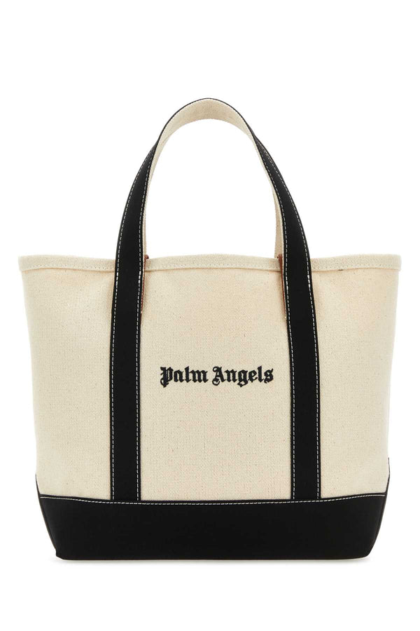 Palm Angels Exterior: Cotton tote bag in beige