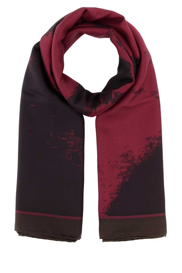 Alexander McQueen Exploded 100% Silk scarf in red