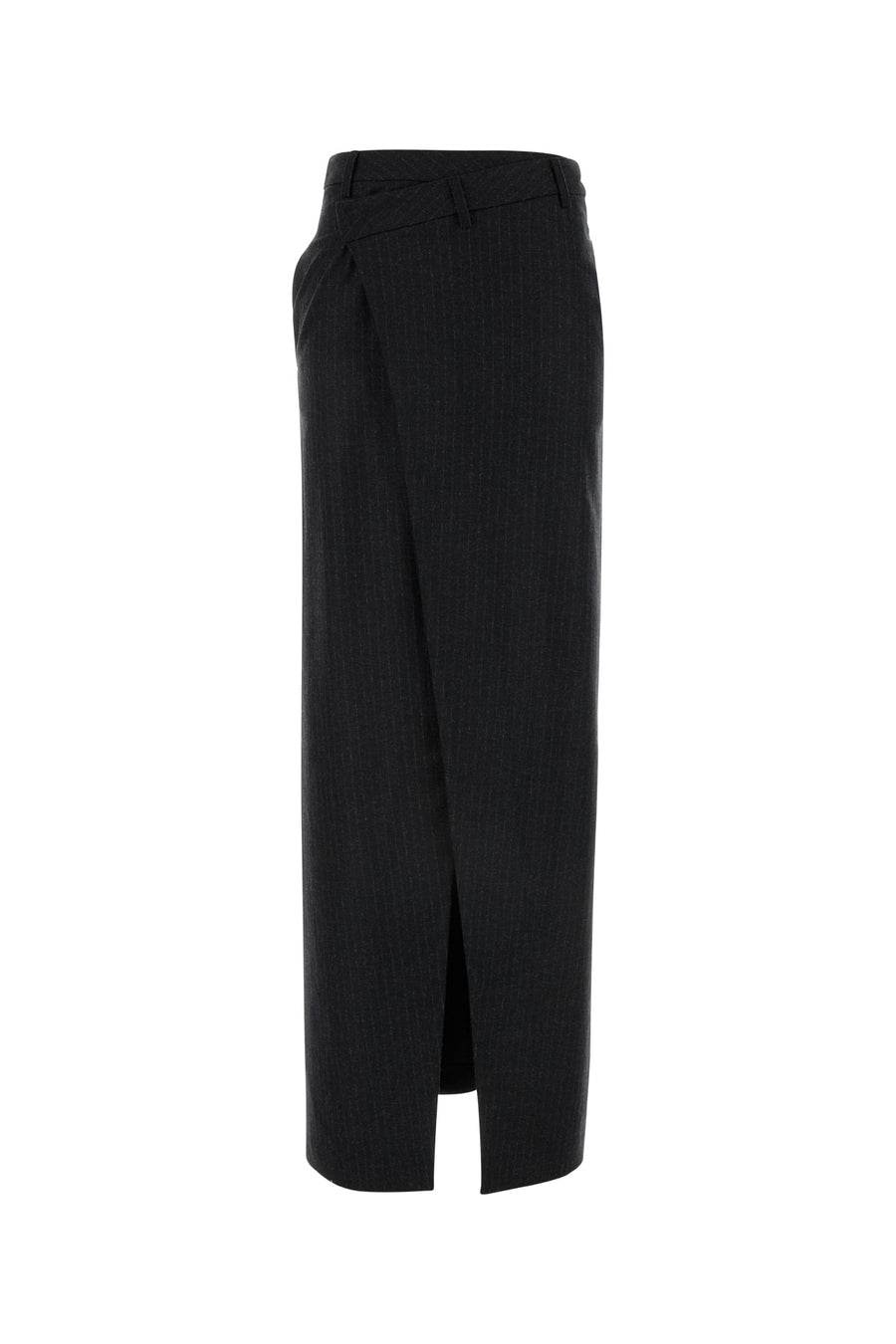Le Sully Studio Grigioantr Wool blend with pinstripe pattern skirt in gray