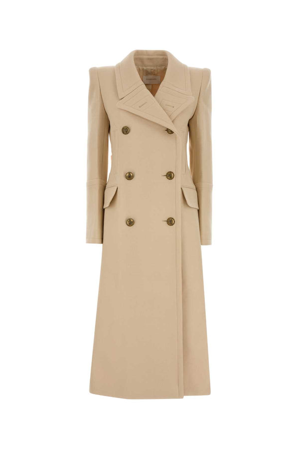 Zimmermann Exterior: 81% Wool 19% Nylon; Lining: 75% Viscose 25% Silk coat in beige