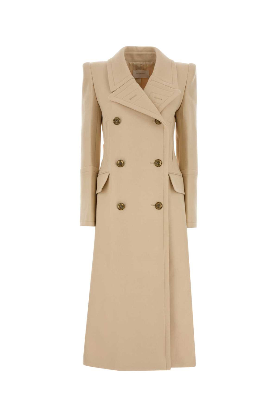 Zimmermann Exterior: 81% Wool 19% Nylon; Lining: 75% Viscose 25% Silk coat in beige