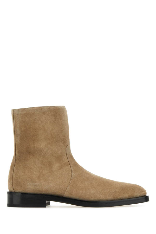 Ferragamo Exterior: 100% Suede ankle boot in beige