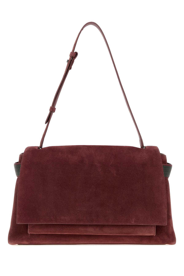 Brunello Cucinelli 100% Calf leather shoulder bag in burgundy