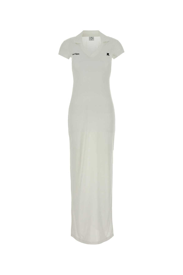 Courreges 100% Polyester dress in white