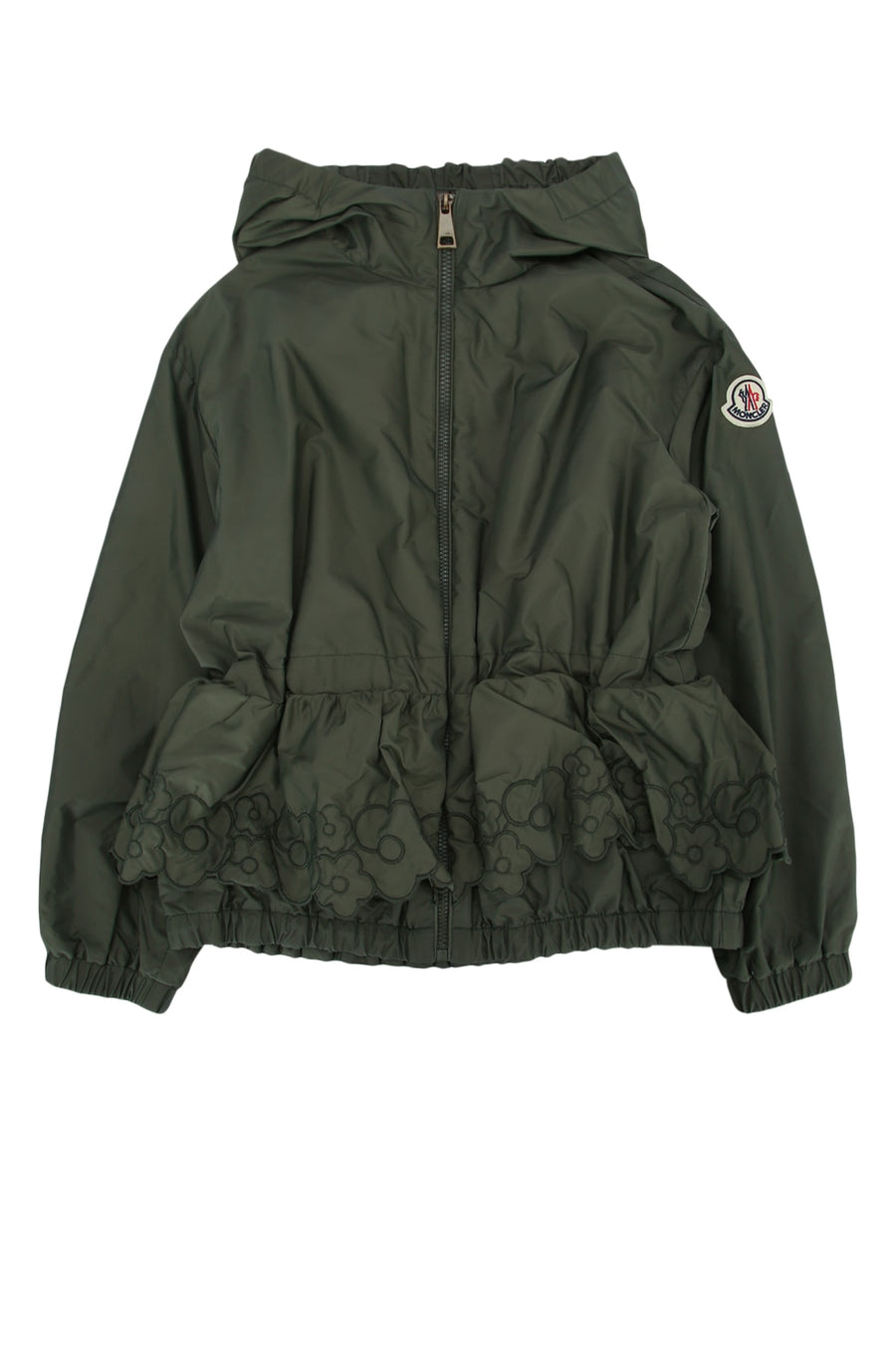 Moncler Jr Jacket Outer: 100% polyamide/nylon; Lining: 100% polyamide/nylon; Embroidery: 20% polyester down jacket in green