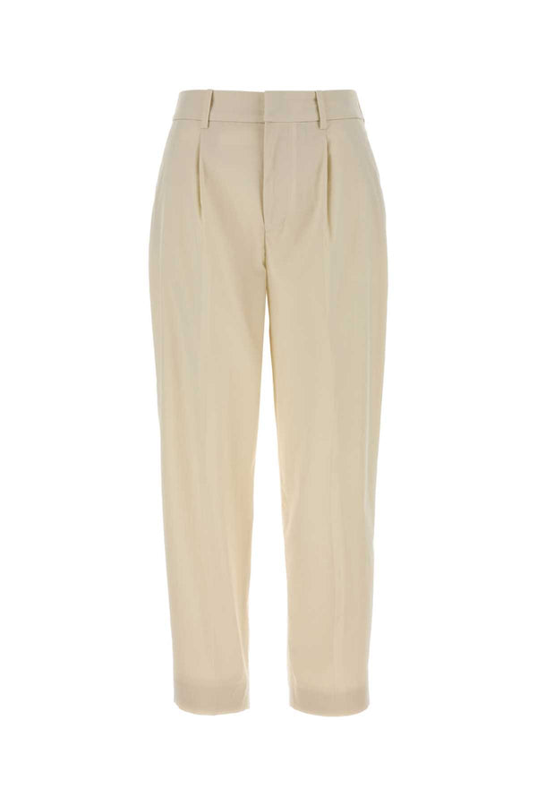 Pt Torino Daisy 66% Cotton trousers in white