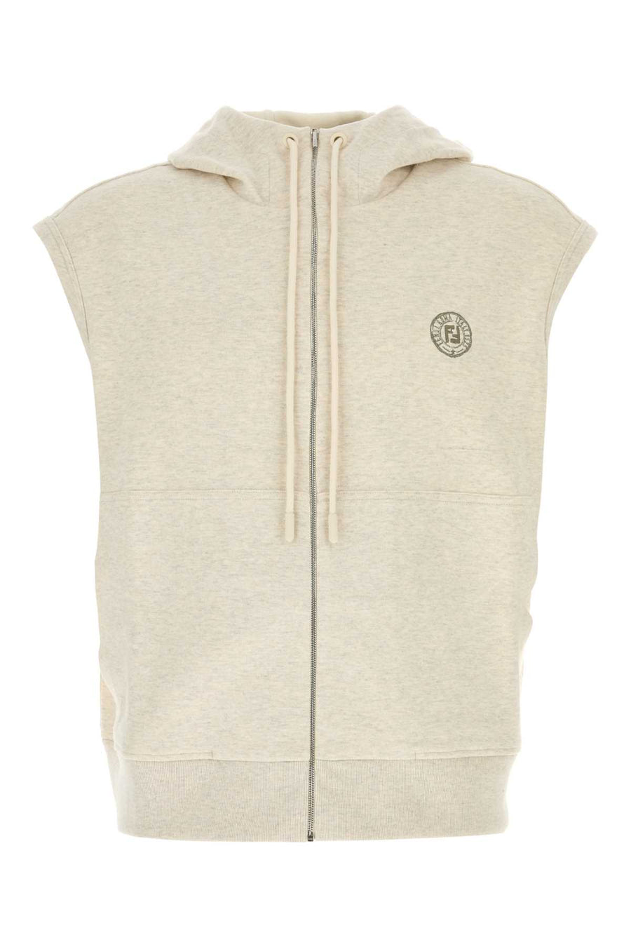 Fendi Melange 85% Cotton hoodie in beige
