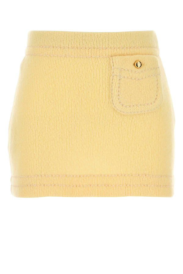 Prada 100% Cashmere skirt in yellow