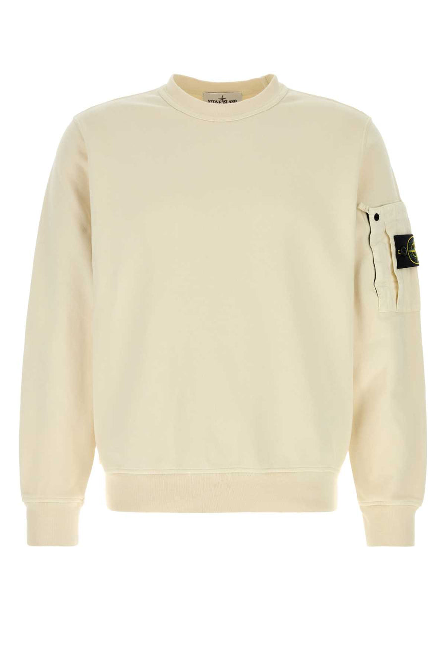 Stone Island 100% cotton sweatshirt in ivory