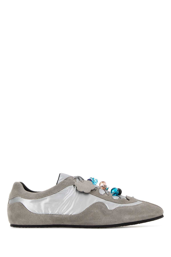Cecilie Bahnsen Exterior: 100% Suede 100% Nylon; Interior: 100% Fabric; Sole: Rubber sneaker in gray