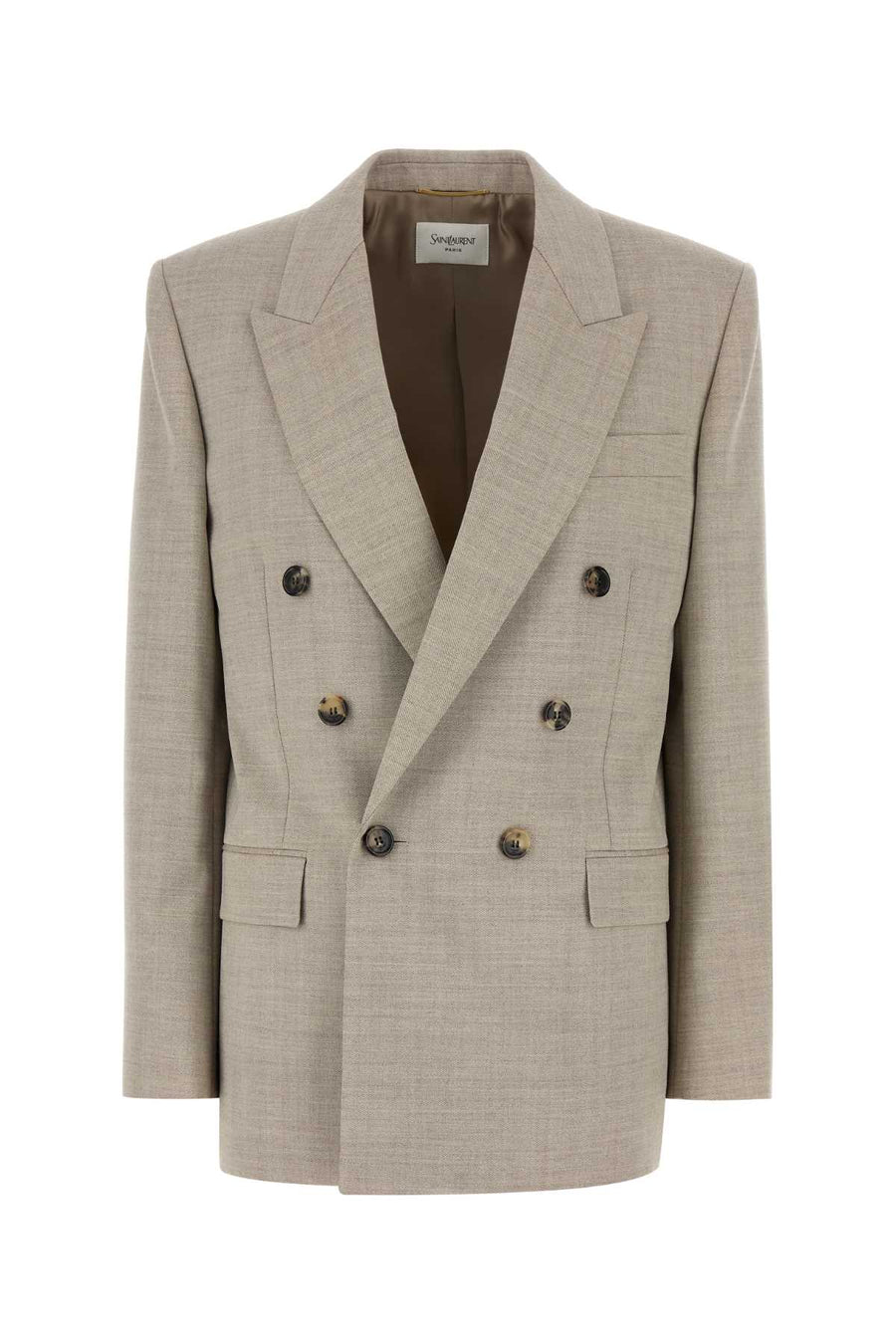 Saint Laurent Toile Exterior: 100% Wool; Lining: 100% Silk blazer in beige