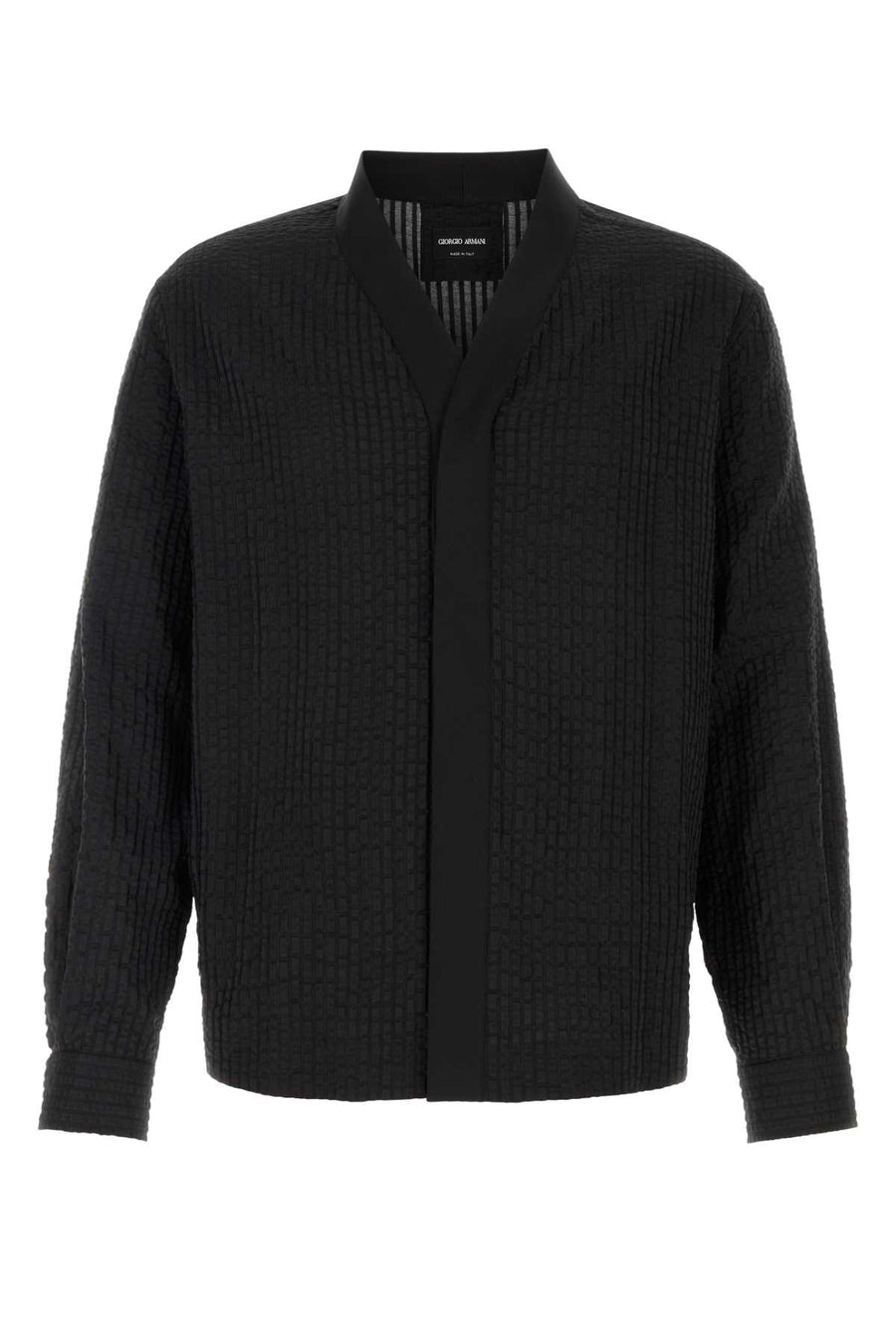 Giorgio Armani Seer 37% Nylon 36% Cotton 27% Silk shirt in black